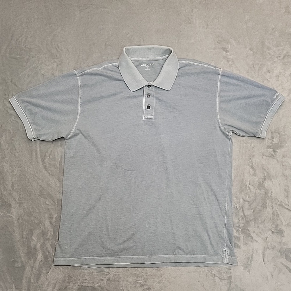 Woolrich‎ Short Sleeve Polo Shirt Mens Large Gray Cotton Casual Outdoor READ